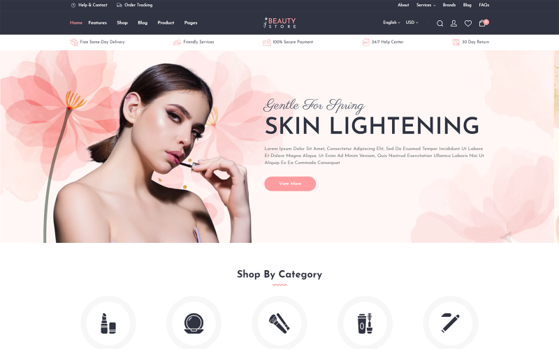 BeautyStore - Догляд за шкірою та косметика Shopify 2.0 Тема