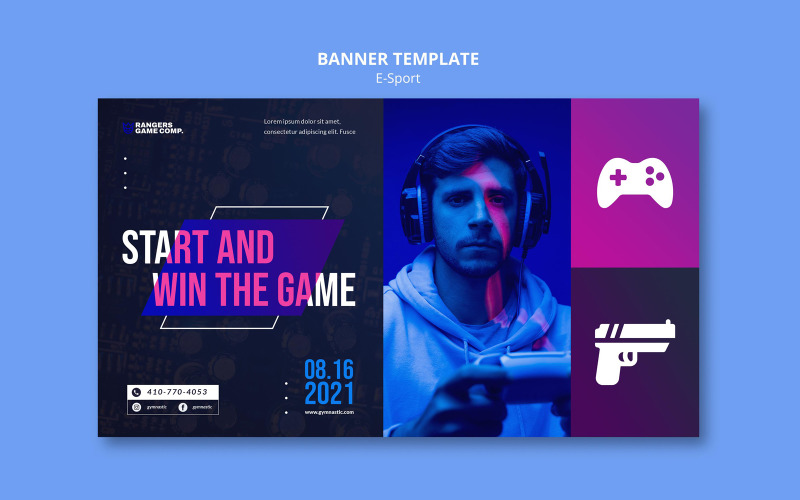 GAMING COVER  Tech Banner Template ADS