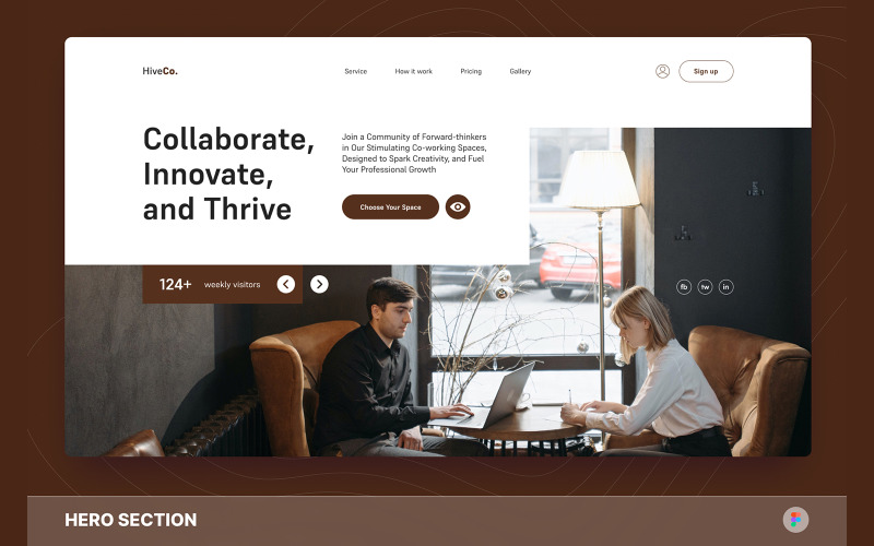 HiveCo - Ortak Çalışma Alanı Kahramanı Bölümü Figma Şablonu