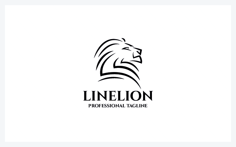 Лінія Лев тварина Pro векторний логотип