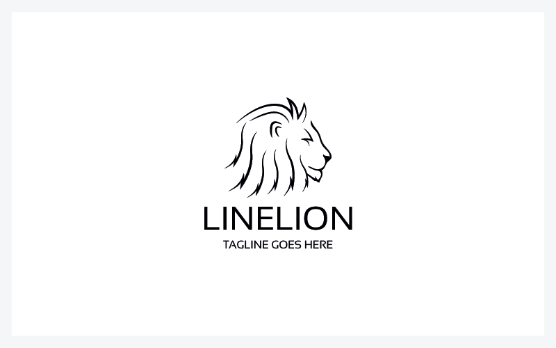 Logo wektor zwierzę linii lew