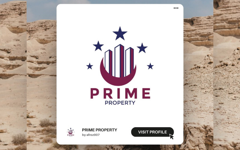 Шаблон логотипа Prime Property – элегантный и неподвластный времени брендинг недвижимости
