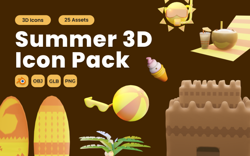 Summer 3D Icon Pack Том 1