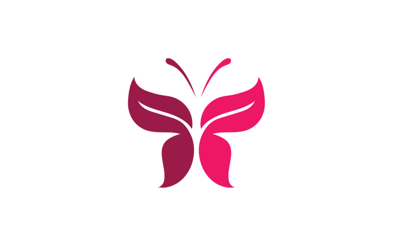Vleugel vlinder schoonheid logo vector v3