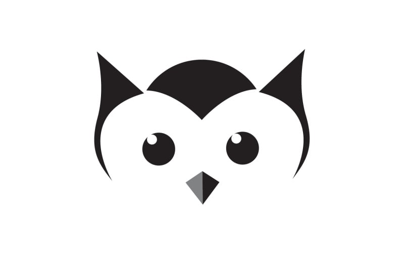 Búho cabeza pájaro logo plantilla vector v2