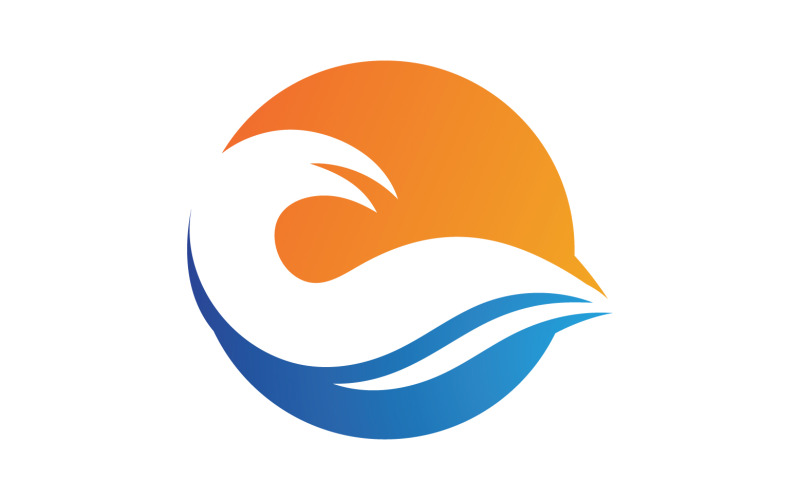 Fluss-Vektor-Logo-Vorlage v1
