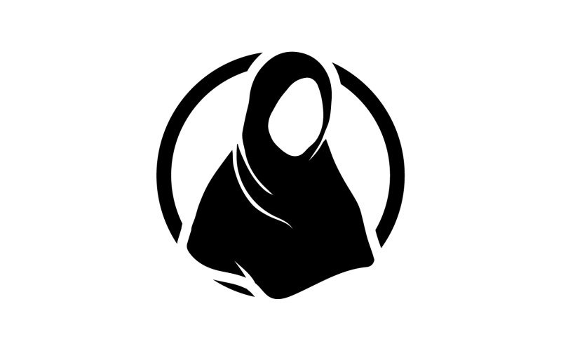 Hijab kvinna moeslim logotyp vektor v1