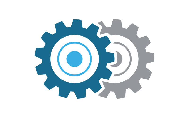 Juego de engranajes máquina logo vector v2