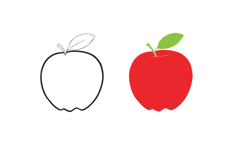 Logotipo de vetor fresco de frutas de maçã v1