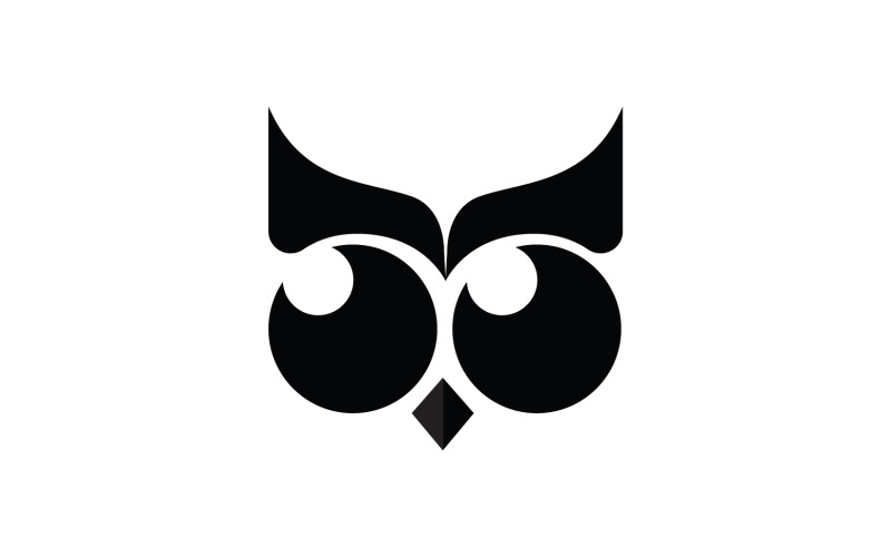 Owl head bird logo template vector v6