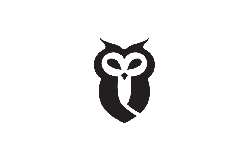 Vettore del modello di logo dell'uccello della testa del gufo v25