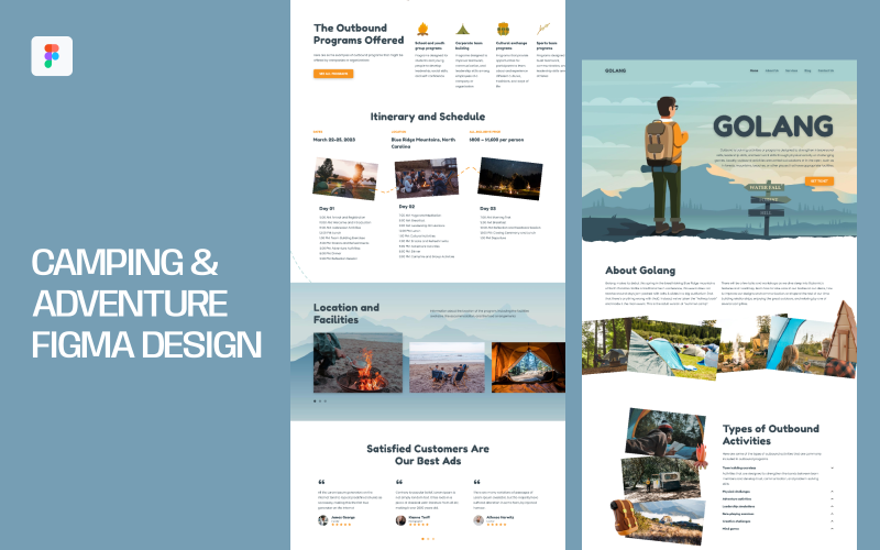 Acampamento e aventura Figma Design
