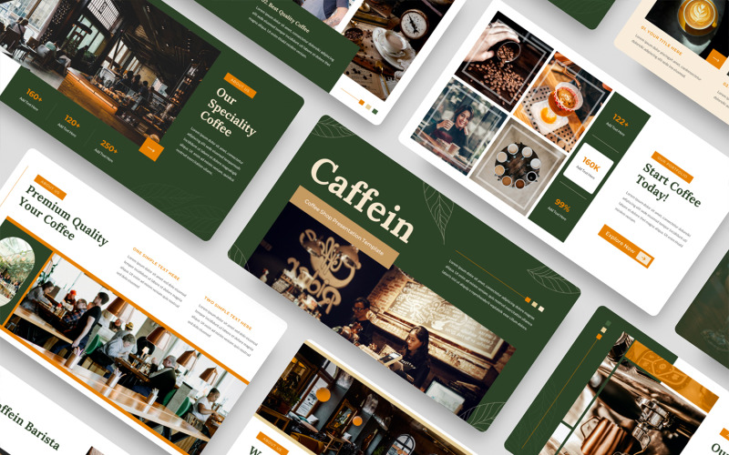 Cafeína - Plantilla de diapositiva de Google Coffeshop