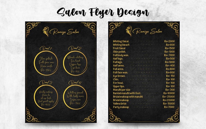 Diseño de volante de salón con cuatro ofertas