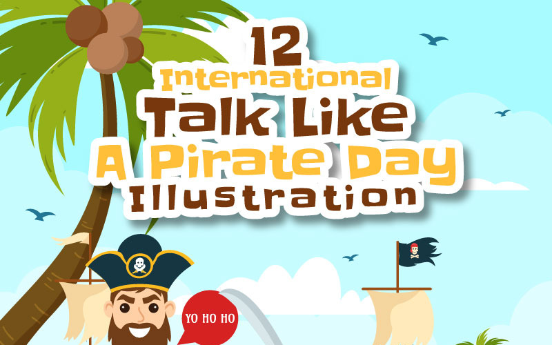 12 Internationale Illustration zum „Talk Like A Pirate Day“.