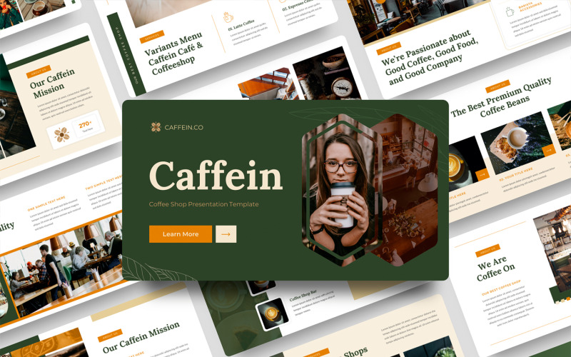 Кофеїн - Coffeshop Шаблон PowerPoint