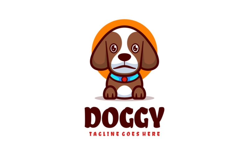 Logo de dibujos animados mascota perrito