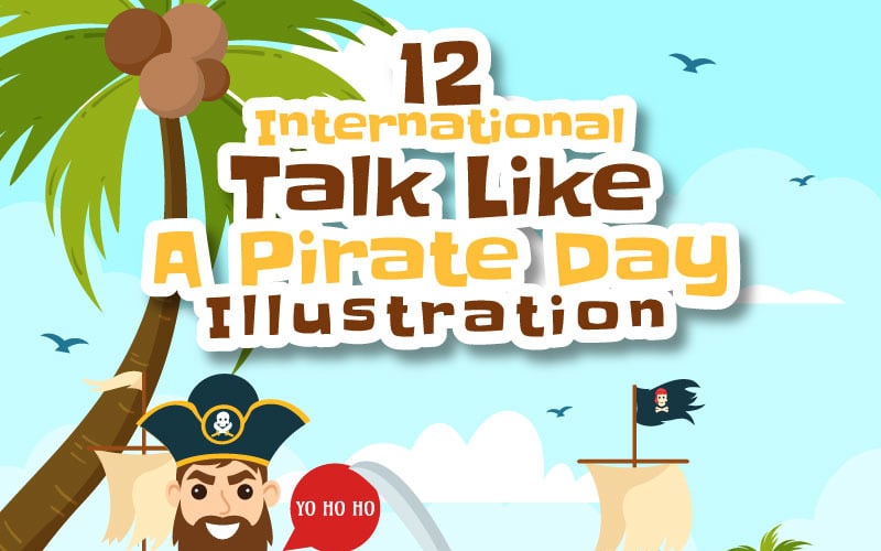 12 Mezinárodní Diskuse Jako Pirátský Den Ilustrace