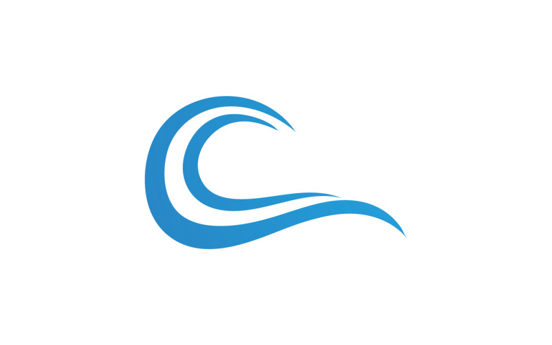 Modrá vlna vodní logo vektorové v1