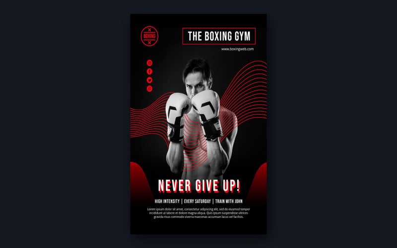 Boxing Social Media Post Template #348425 - TemplateMonster