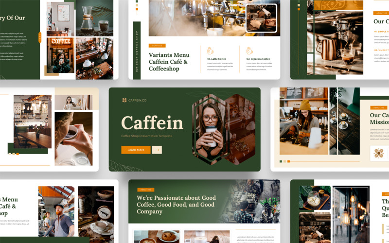 Caffein - Шаблон Keynote Coffeshop