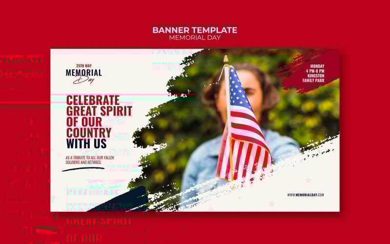 Memorial Day Social Media Banner Cover Template