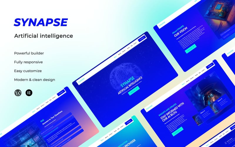 Modello WordPress di intelligenza artificiale Synapse