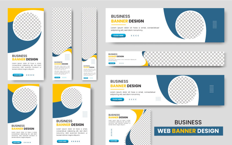 Set di layout di banner web vettoriale o set di modelli di banner web aziendali