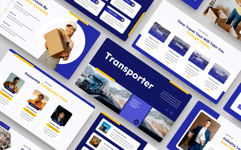 Transporter - Plantilla de diapositiva de Google de logística y transporte