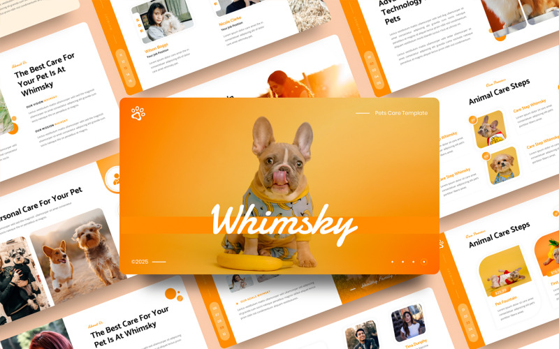 Whimsky - Huisdierenverzorging Sjablonen PowerPoint presentatie