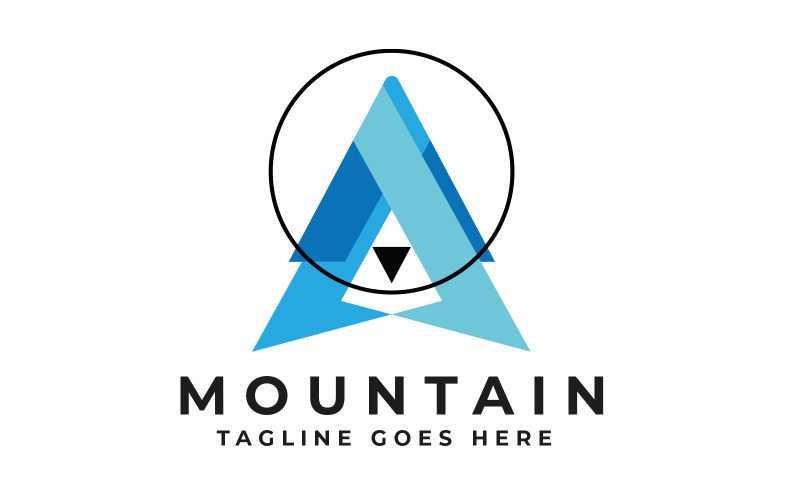 Horská profesionální geometrická šablona horského loga