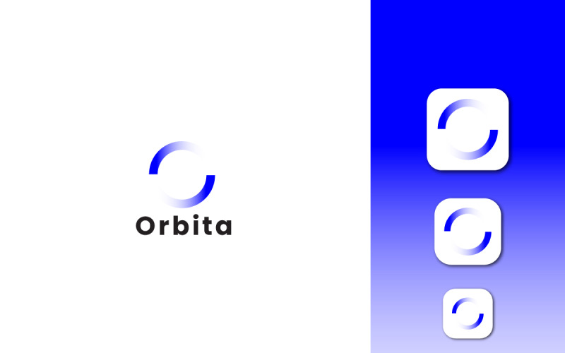 Lettre O Logo Design avec l'icône de l'application mobile