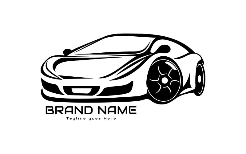 Plantilla de diseño de logotipo de coche única, atractiva y llamativa