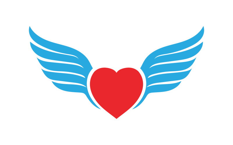 Wing love valentine element logo vector v14