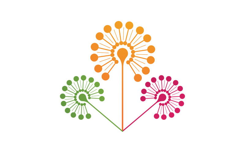 Paardebloem bloem schoonheid logo vector v8