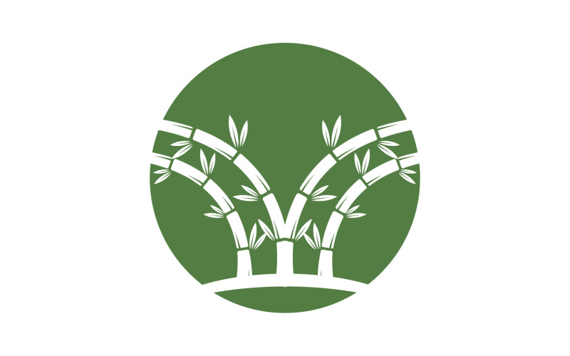 Vecteur de logo arbre bambou v32
