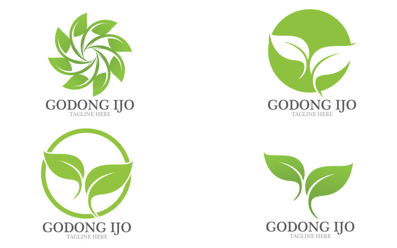 Eco blad groene boom vector pictogram logo v4