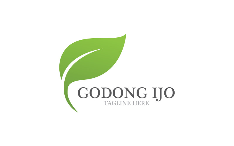 Eco liść zielone drzewo wektor ikona logo v10