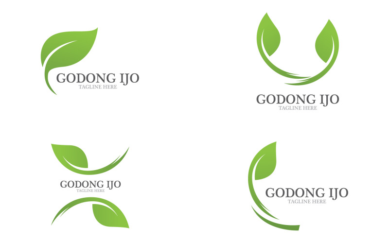 Eco liść zielone drzewo wektor ikona logo v3