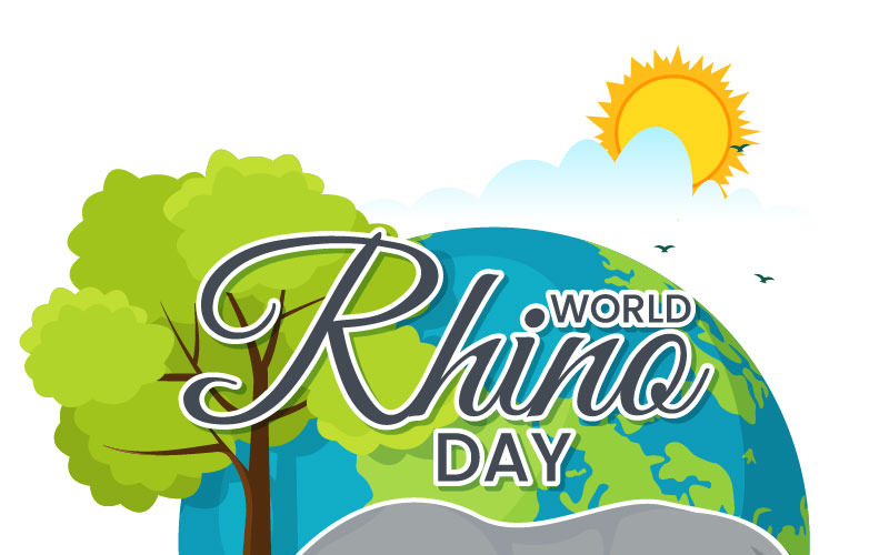 13 Illustrazione vettoriale della Giornata mondiale del rinoceronte