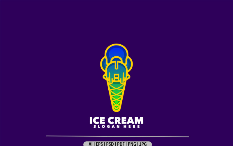 Logotipo colorido gradiente de sorvete exclusivo