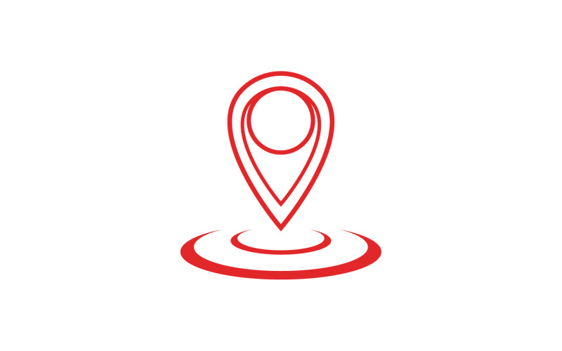 Gps red pin. Map marker or travel symbol vector icon on whit