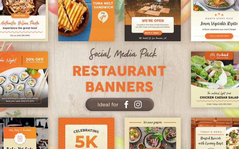 Szablony postów na Instagramie — jedzenie i restauracja