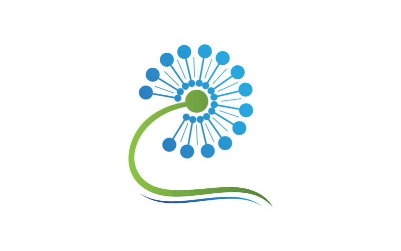vetor de logotipo de beleza de flor dente-de-leão v11