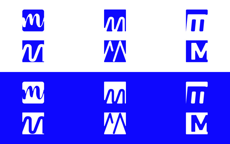 创意 M 字母矢量标志模板插图设计包