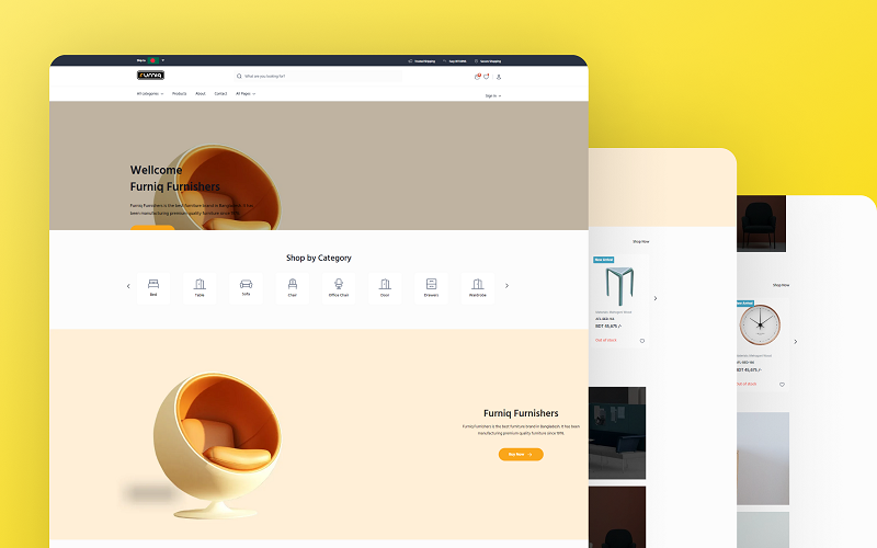 FURNIQ – Eine responsive HTML-Vorlage für Möbel-E-Commerce-Websites
