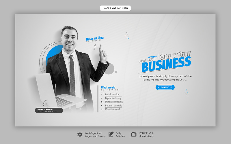 Креативное бизнес-агентство и корпоративный шаблон обложки для социальных сетей