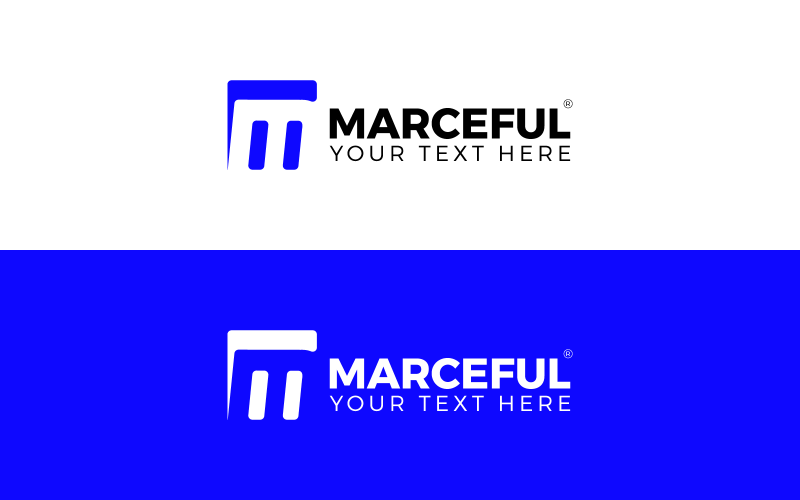 Logotipo M mínimo de marca vectorial, diseño de plantilla