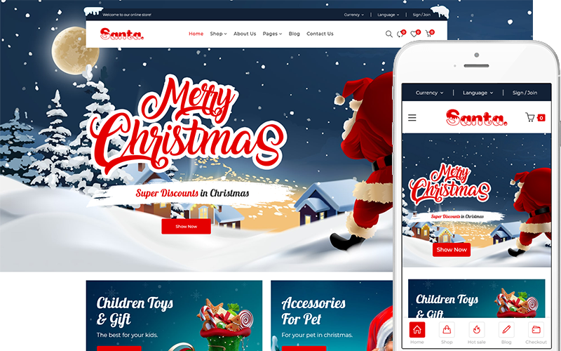 Mikulás – Karácsonyi ajándékbolt WooCommerce WordPress téma