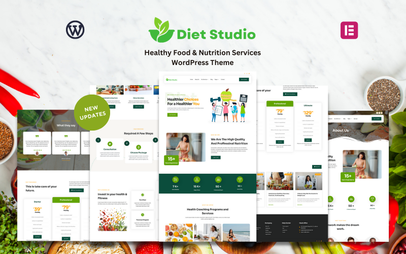 Diet Studio - Thème WordPress pour les services d'alimentation et de nutrition saines